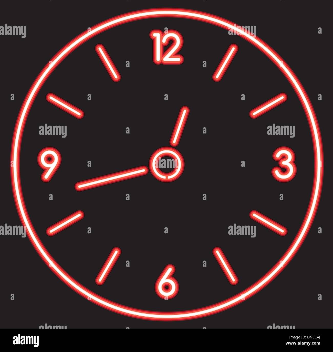 Vector neon clock hires stock photography and images Alamy