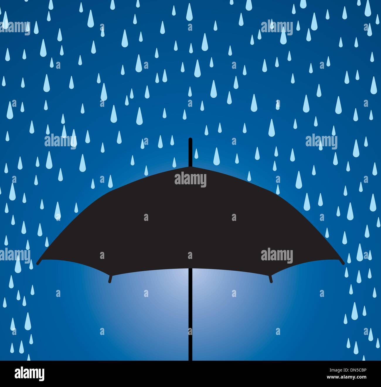 umbrella protection from rain drops Stock Vector