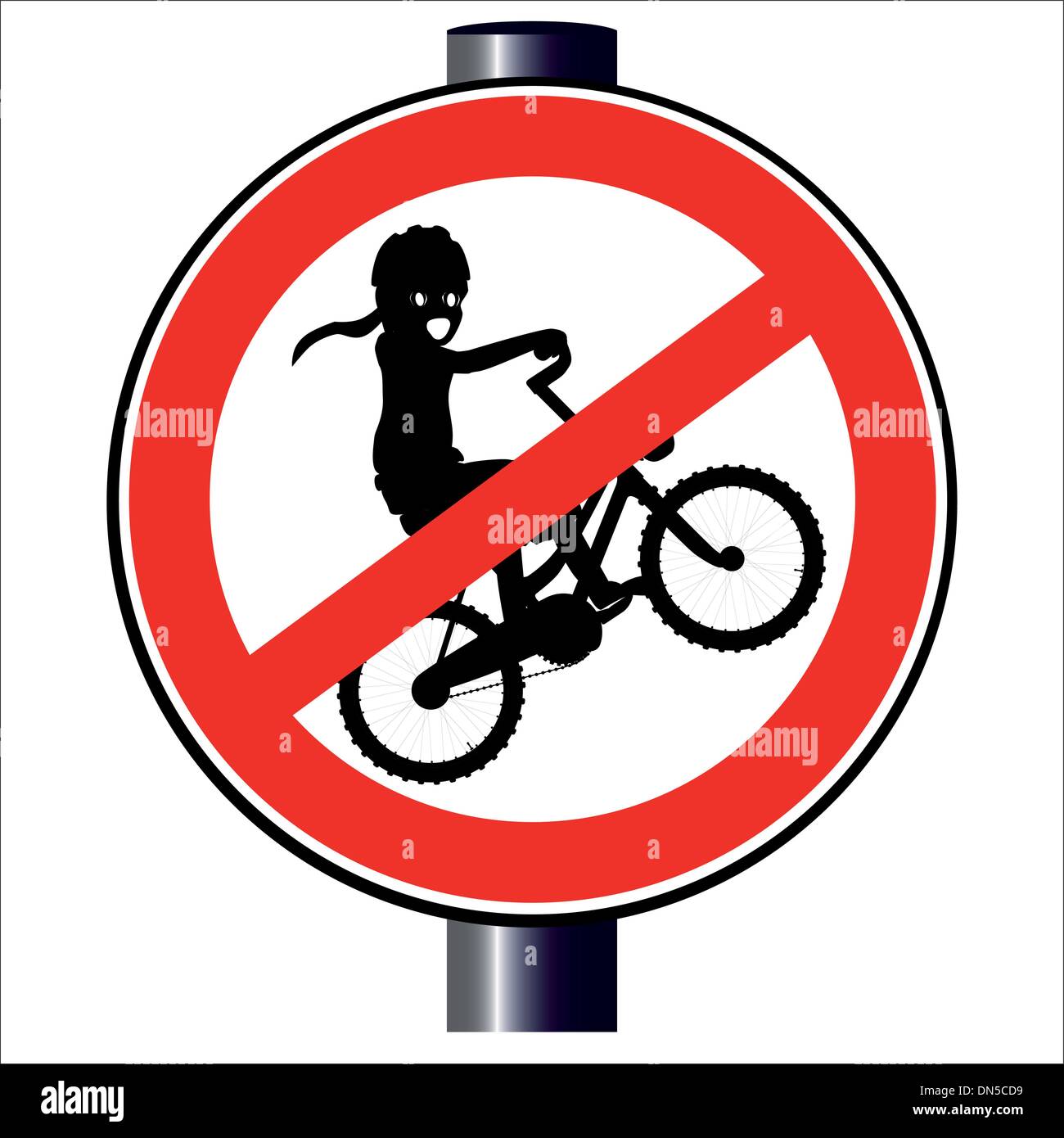 No Kids Spoof Traffic Sign. Stock Vector