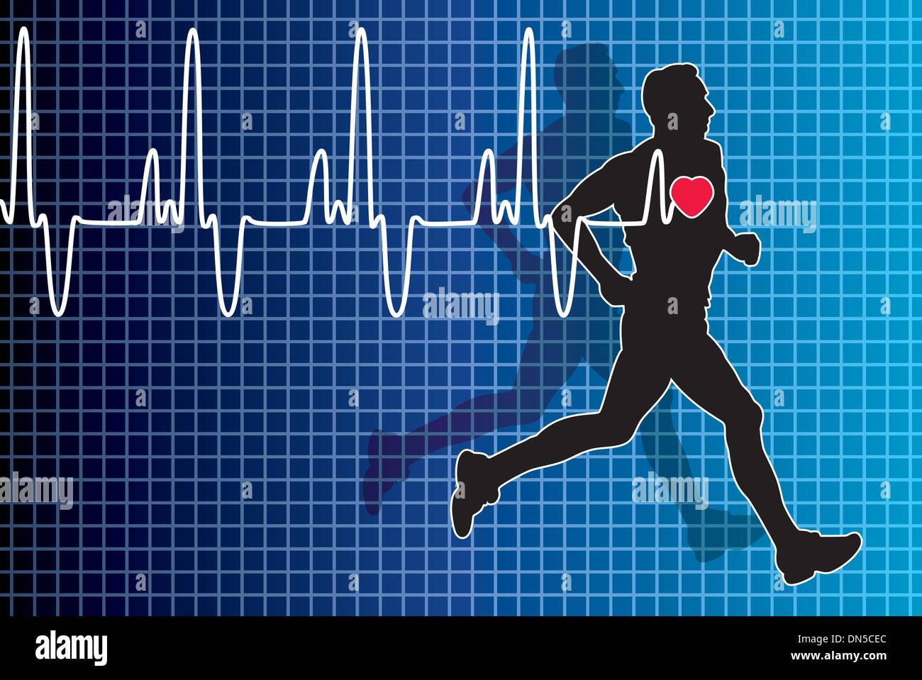 heartbeat and running man Stock Vector Image & Art Alamy