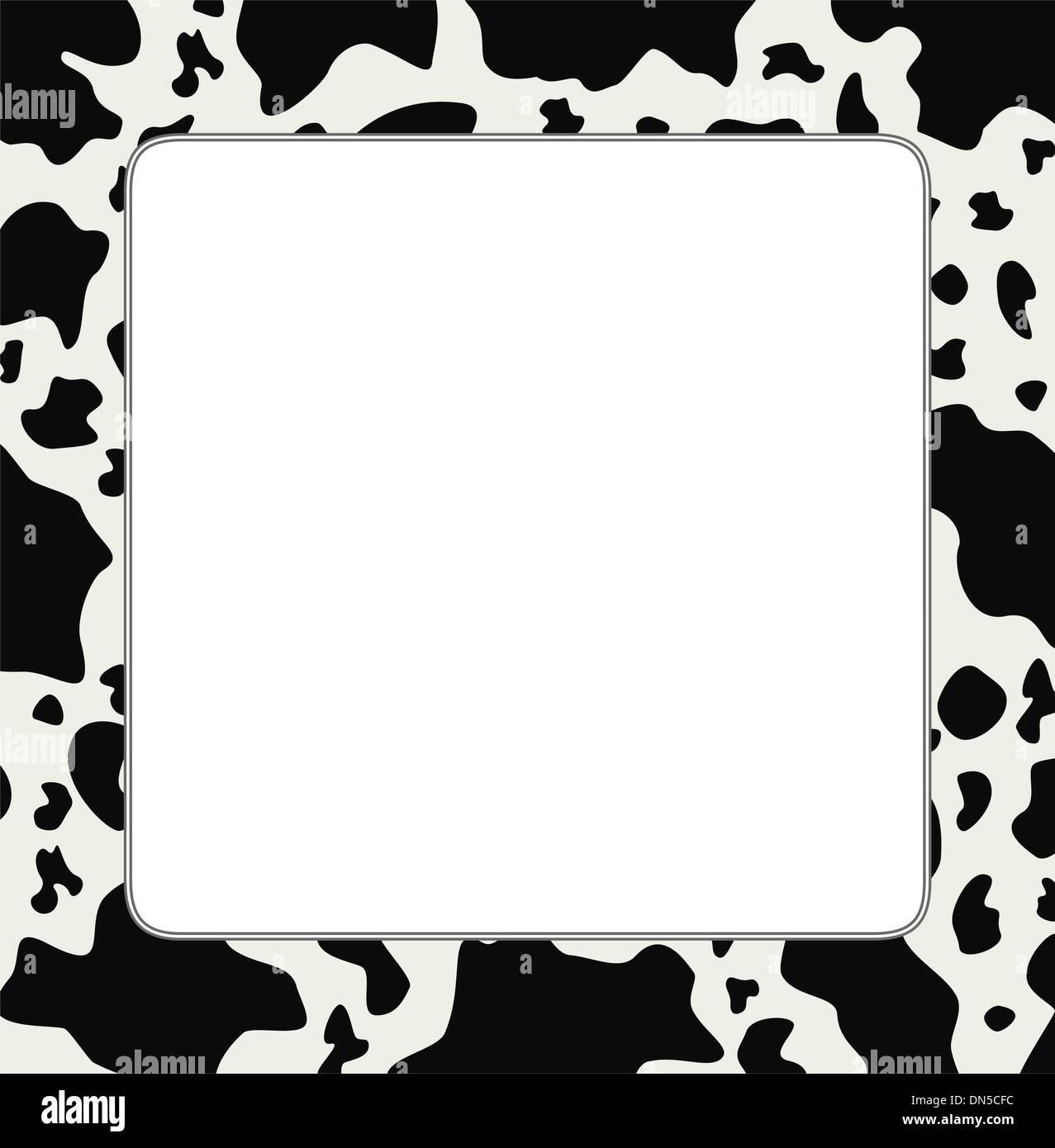 vector frame with abstract cow skin texture Stock Vector