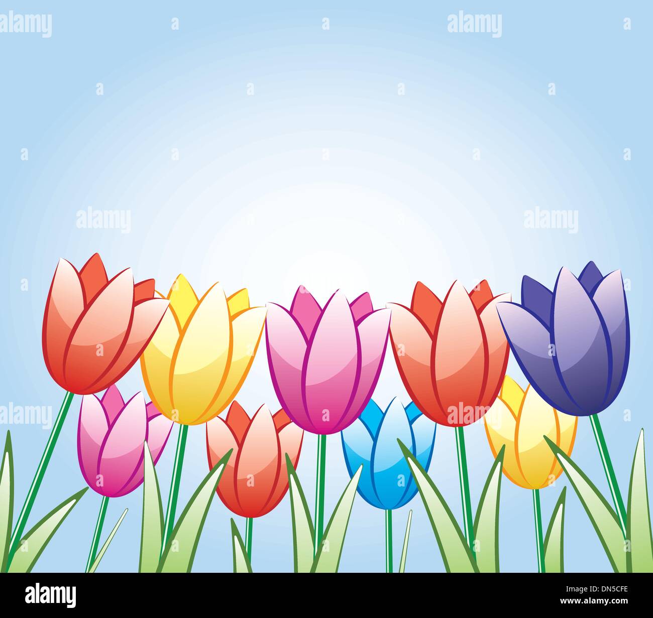 vector bunch of colorful tulips Stock Vector Image & Art - Alamy