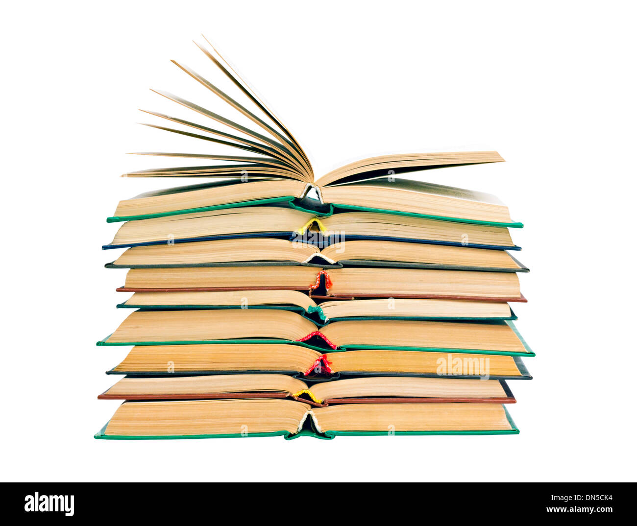 Books stacked open Cut Out Stock Images & Pictures - Alamy