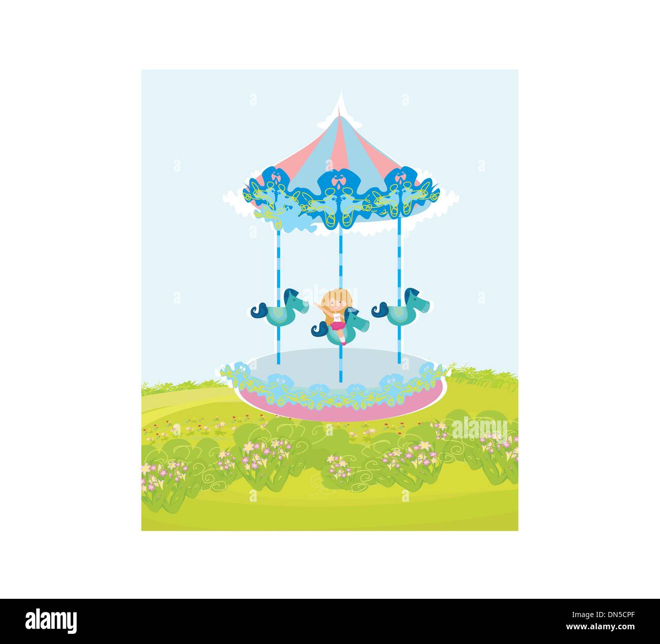 Child amusement park carousel Cut Out Stock Images & Pictures - Alamy