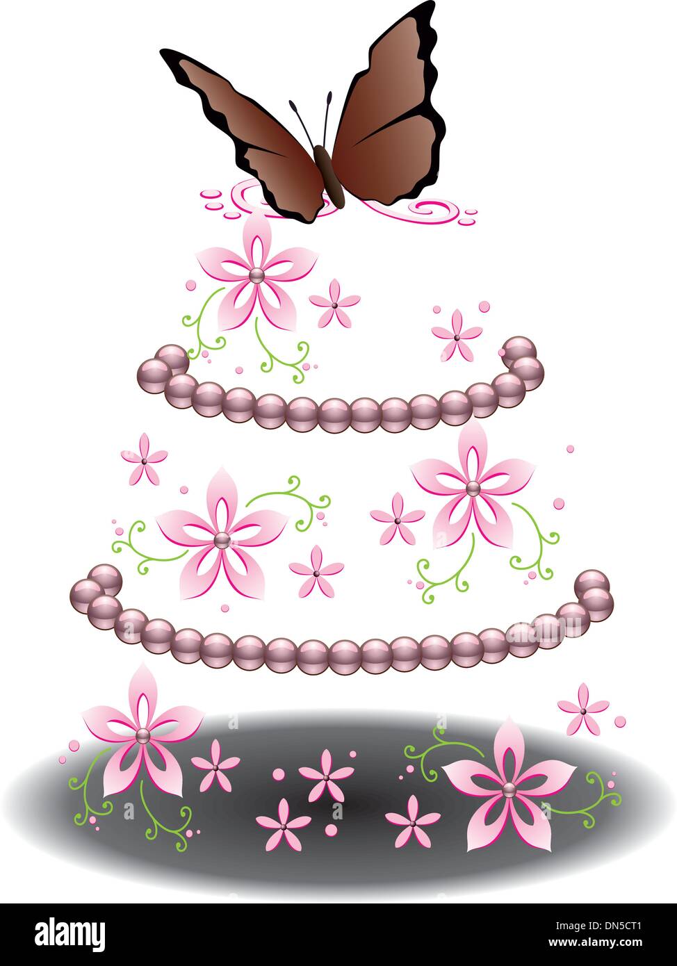 Cake and flowers Stock Vector Images - Alamy