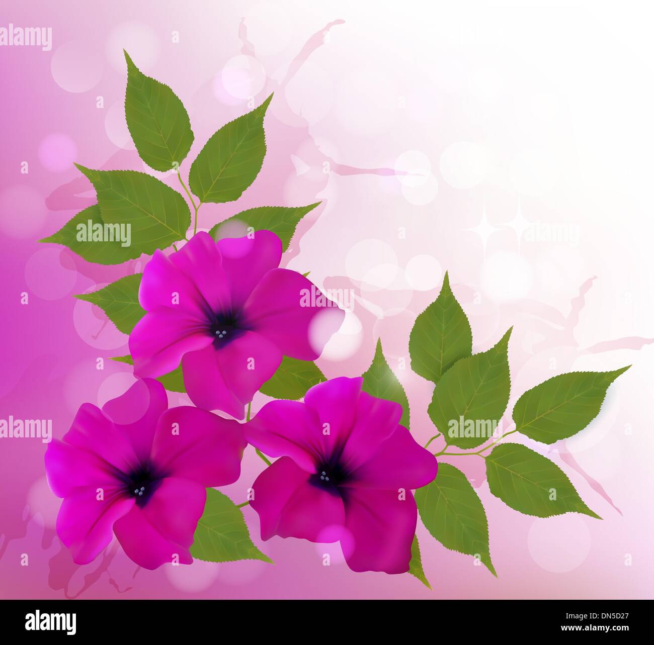 Pink wild blooming flowers Stock Vector Images - Alamy