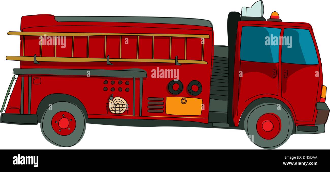 Fire truck cartoon Stock Vector Image & Art - Alamy
