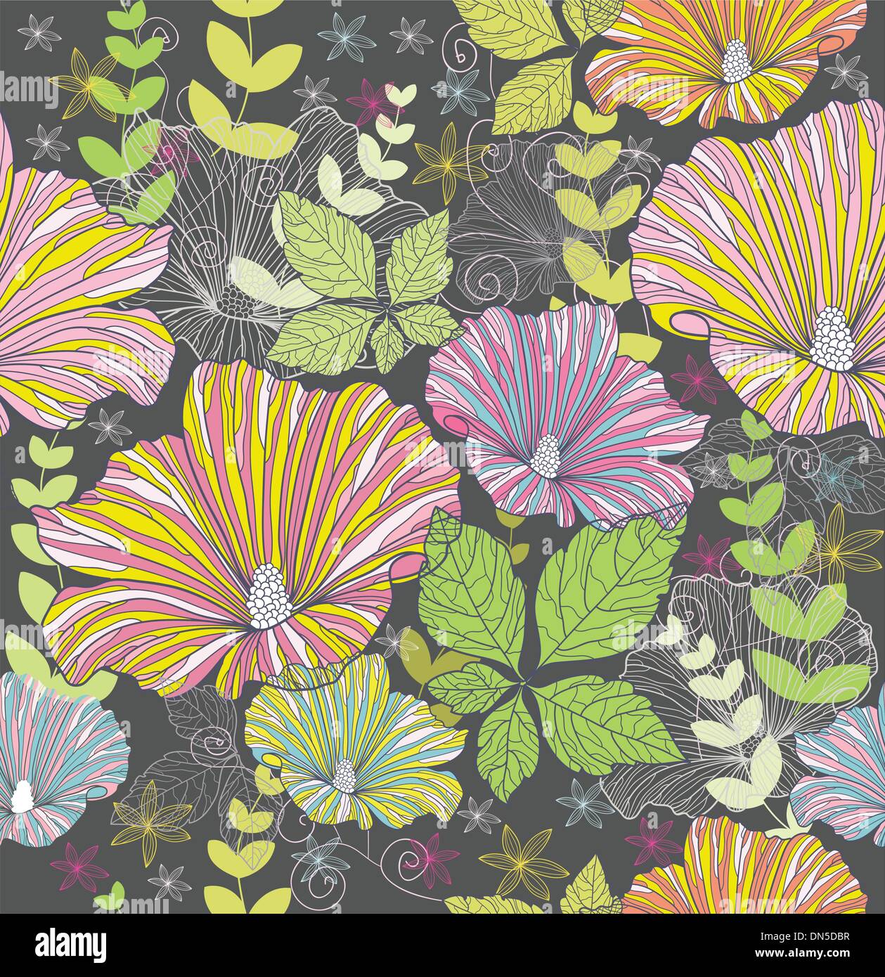 Seamless colorful floral pattern. Background with flowers Stock Vector ...
