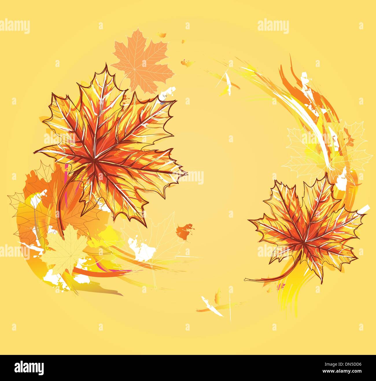 Background with maple leafs. Autumn leafs background. Stock Vector