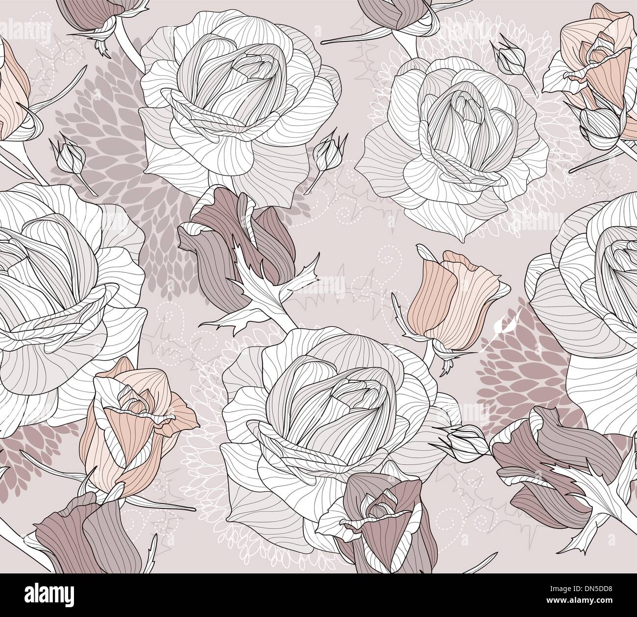 Floral pattern. Seamless pattern with flowers and birds Stock Vector ...