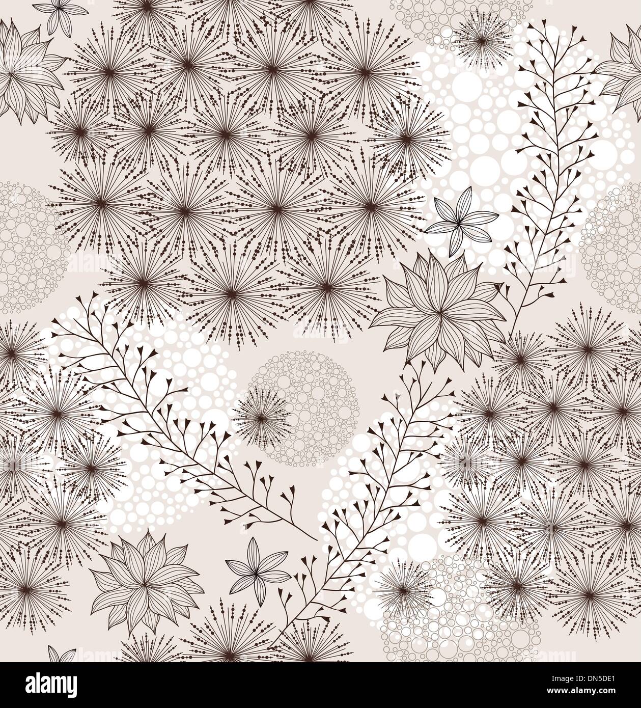 Seamless cute spring or summer flowers pattern. abstract floral Stock Vector