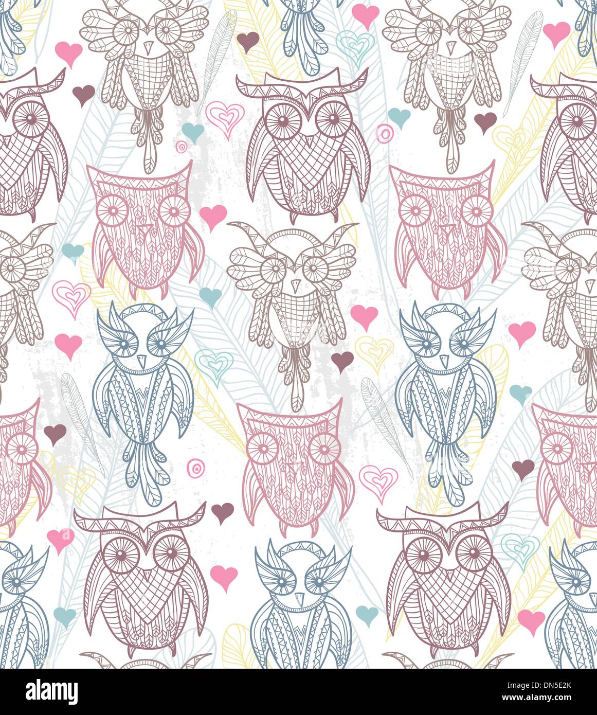 Cute owl seamless pattern Stock Vector Image & Art - Alamy