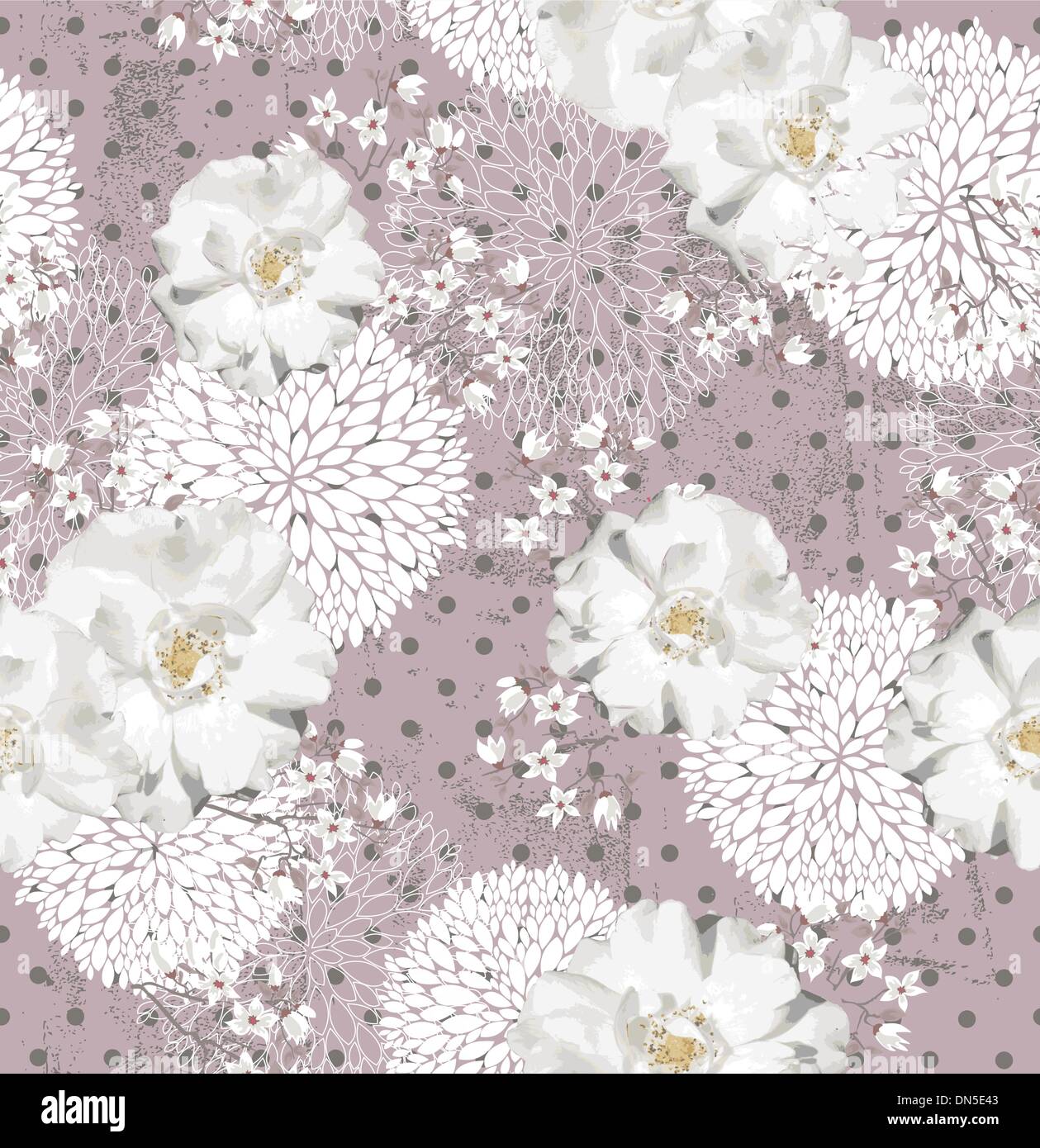 Seamless pattern with flowers Floral background with roses Stock Vector ...
