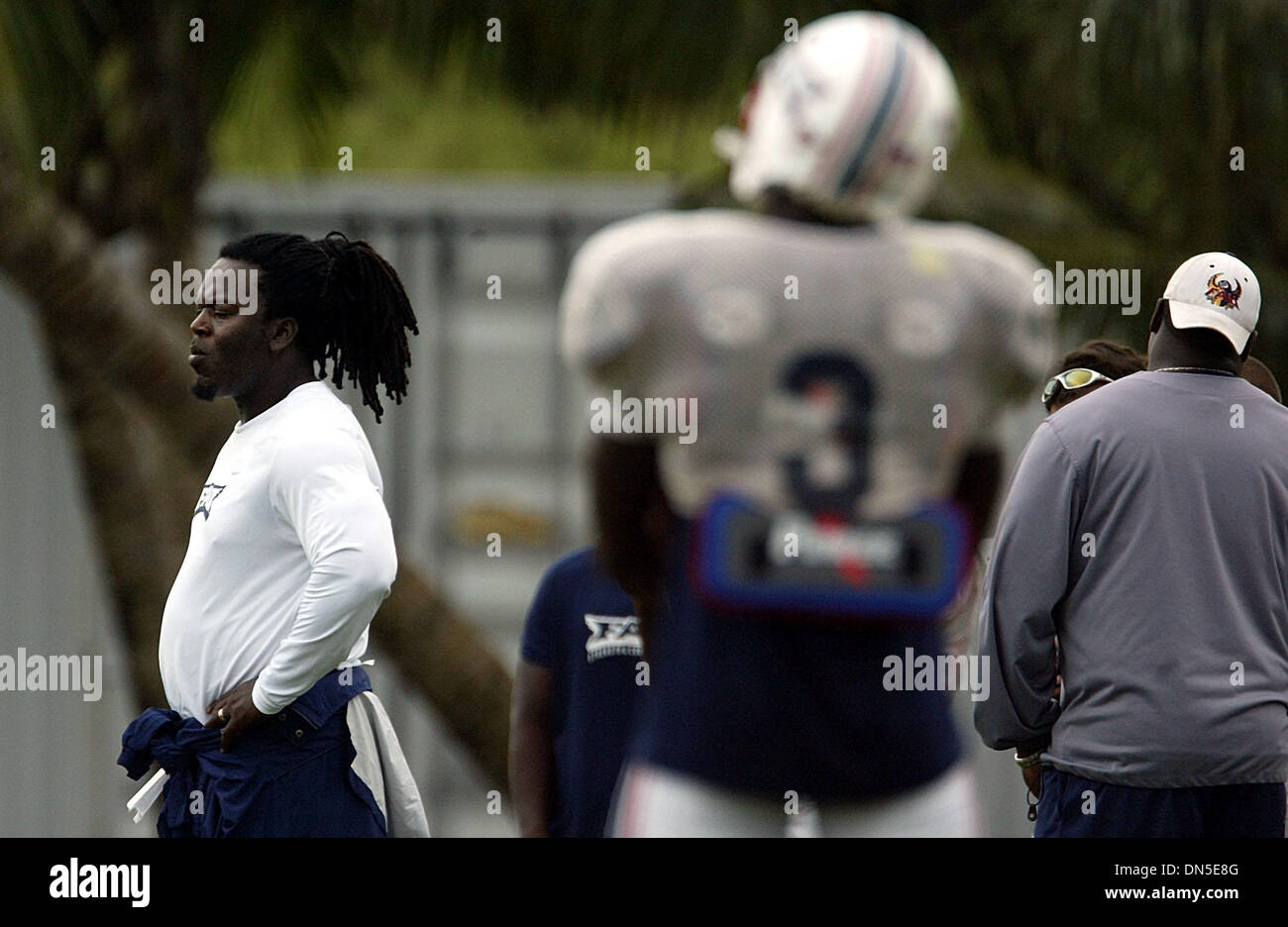 Sep 04, 2006; Boca Raton, FL, USA; Former NY Jet JOHNNY FROST now leads the defensive ends for the Florida Atlantic University Owls.  Mandatory Credit: Photo by Chris Matula/Palm Beach Post/ZUMA Press. (©) Copyright 2006 by Palm Beach Post Stock Photo