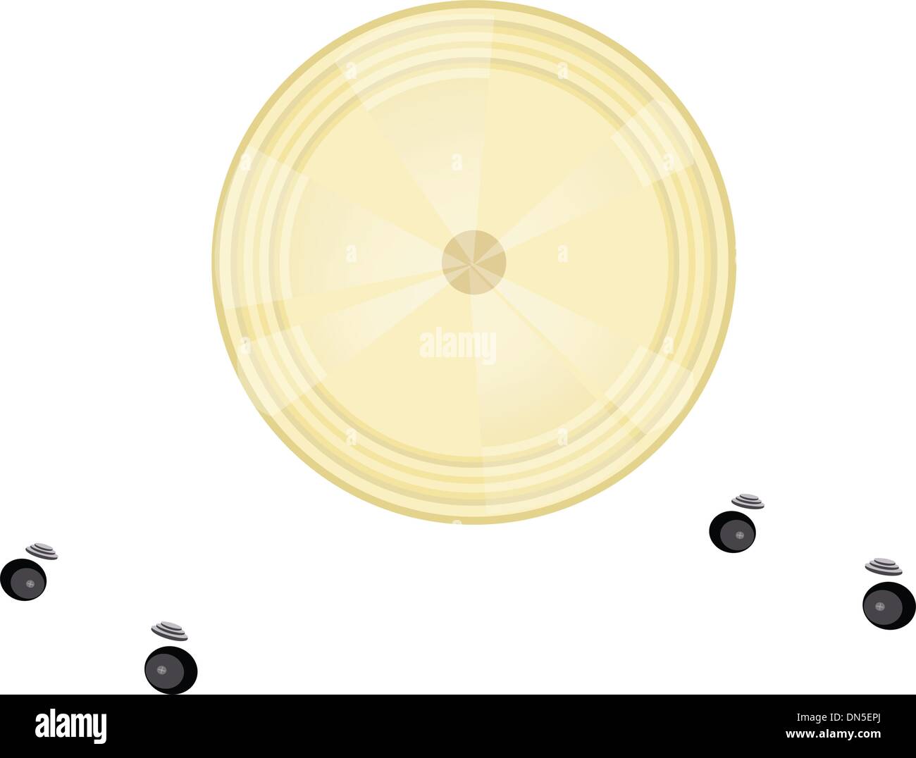A Musical Gong Isolated on White Background Stock Vector