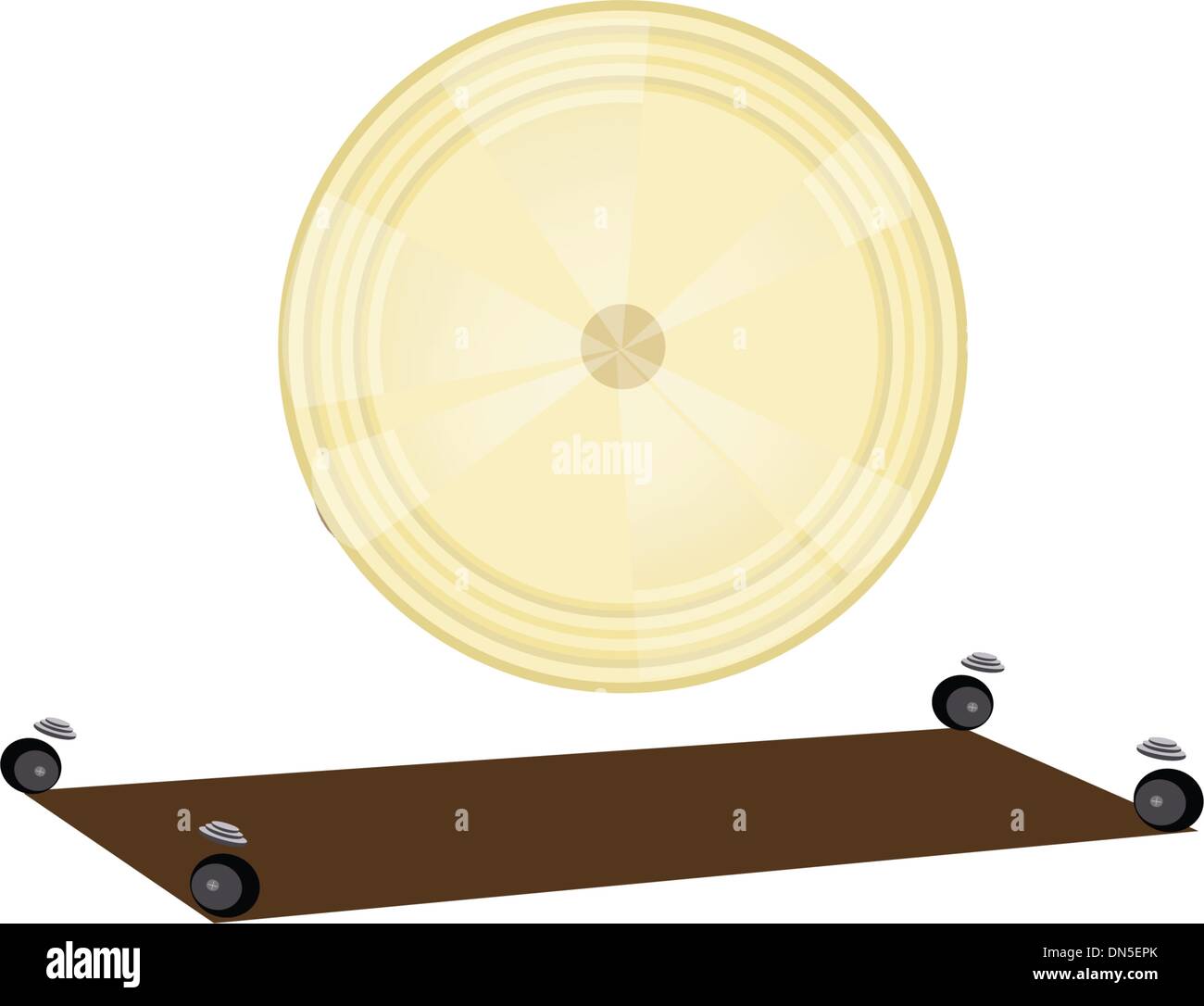 A Musical Gong on Dark Brown Background Stock Vector