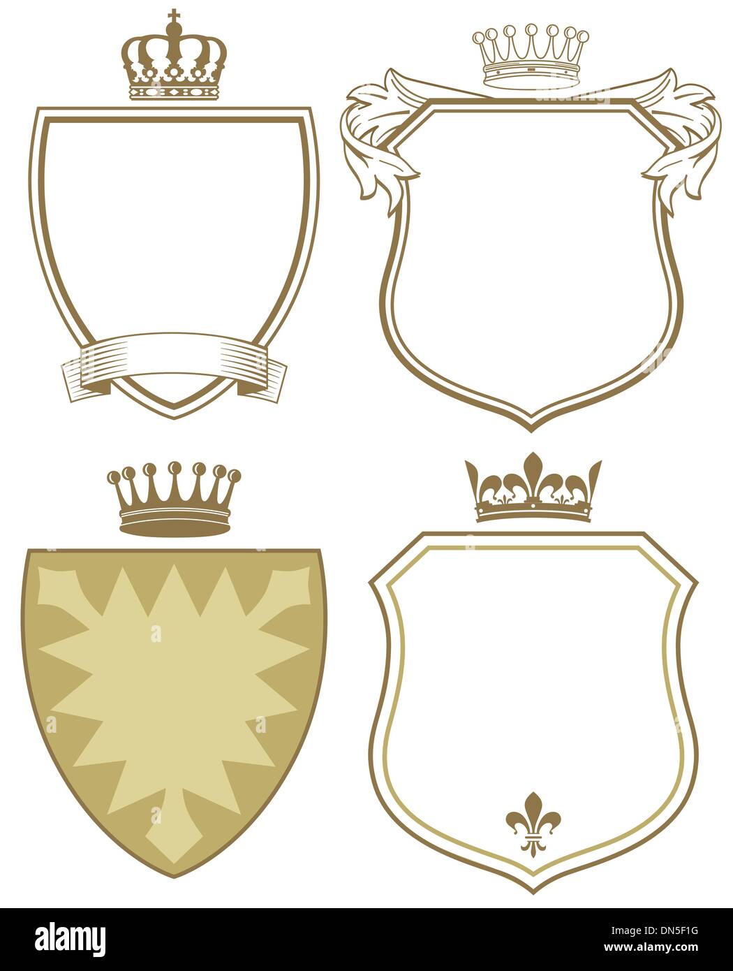 Coat of arms with shield and crown Stock Vector Image & Art Alamy