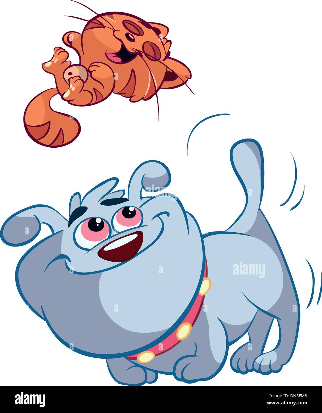 cat and dog playing Stock Vector Image &amp; Art - Alamy