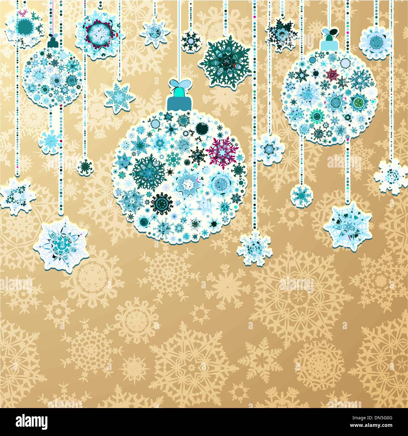 Christmas gold background with baubles. EPS 10 Stock Vector Image & Art ...