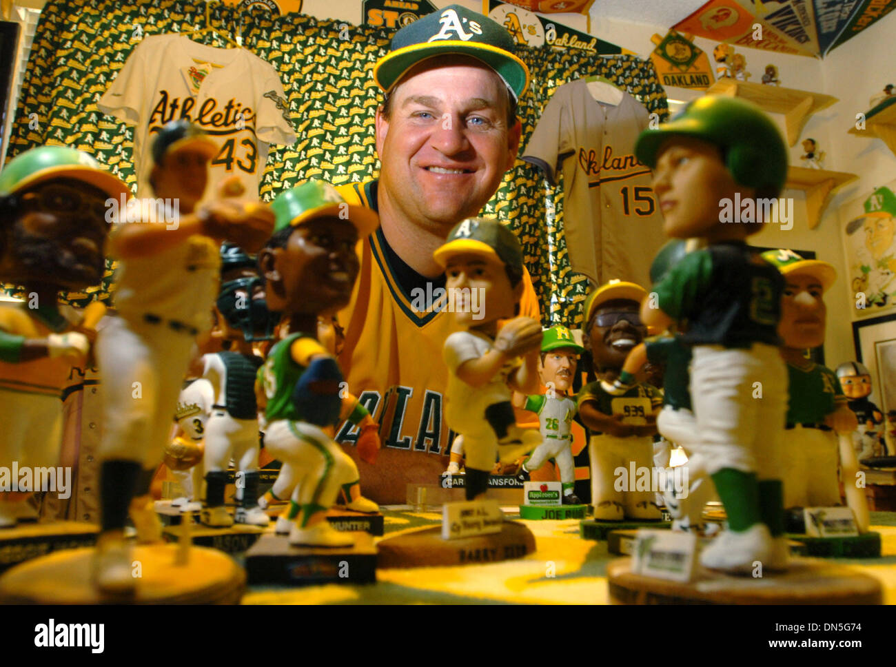 Oct 10, 2006; Oakley, CA, USA; PHIL DAVIS is photographed with some of his Oakland A's memorabilia at his home in Oakley. Mandatory Credit: Photo by Kristopher Skinner/Contra Costa Times/ZUMA Press. (©) Copyright 2006 by Contra Costa Times Stock Photo