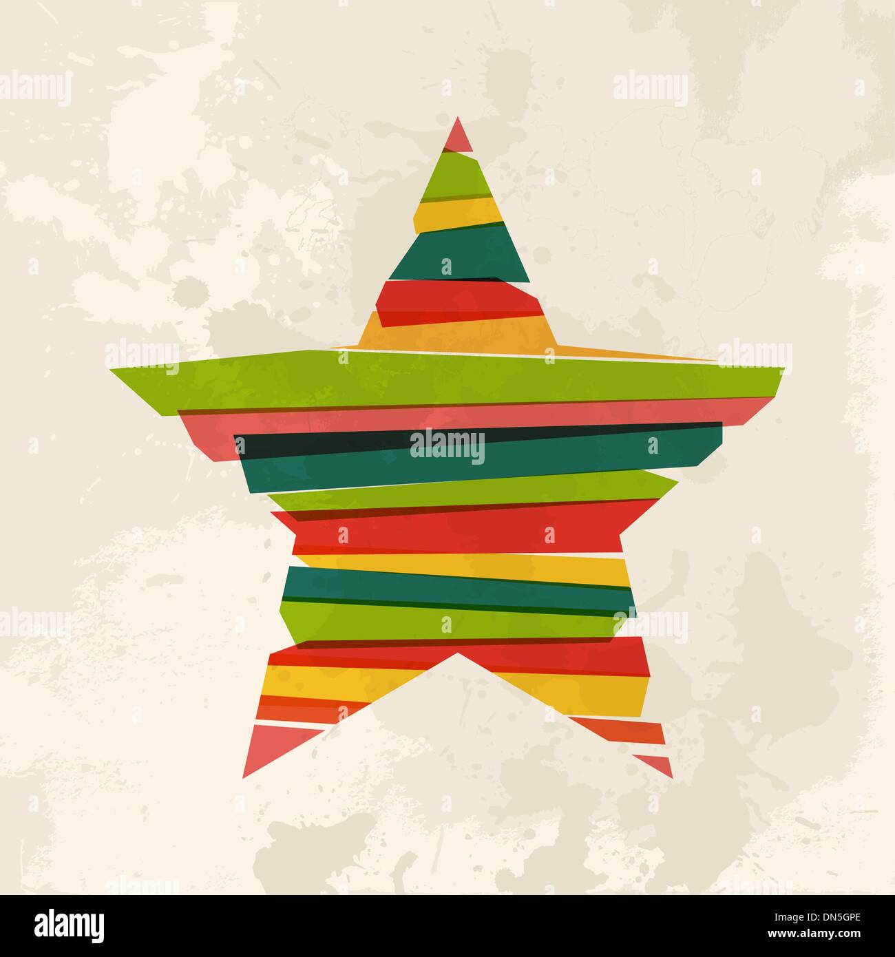 Vintage multicolor star Stock Vector