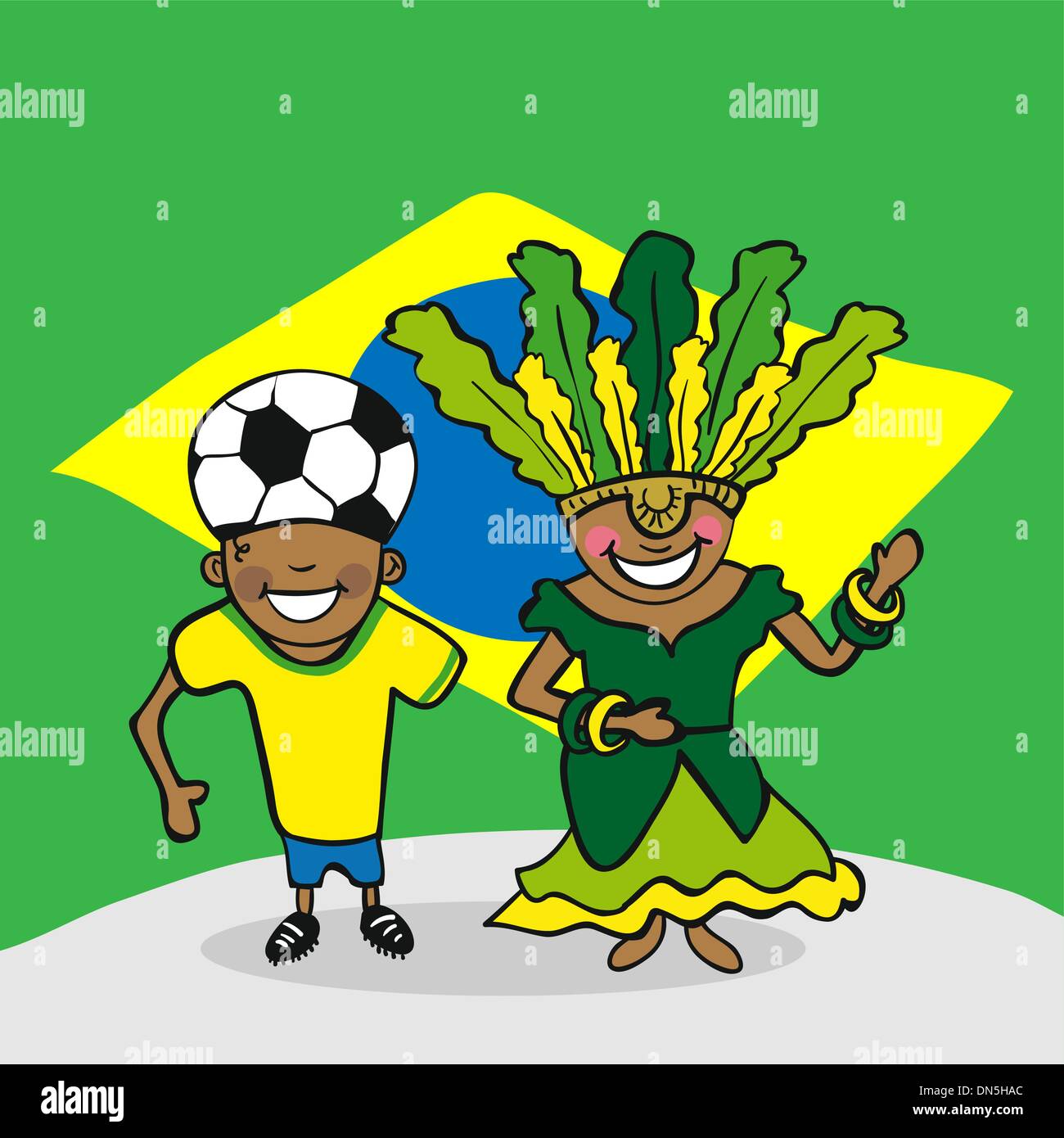Brazilian man woman cartoon couple hi-res stock photography and images -  Alamy