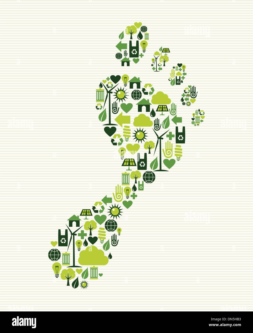 Green icons foot design Stock Vector