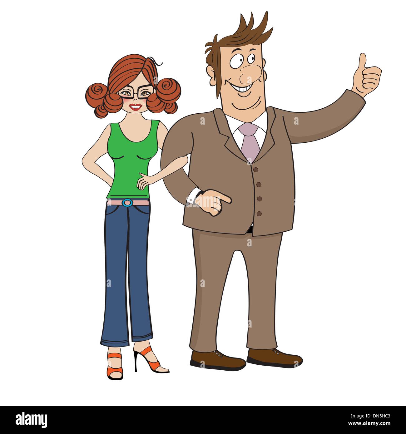 business couple isolated on white background Stock Vector