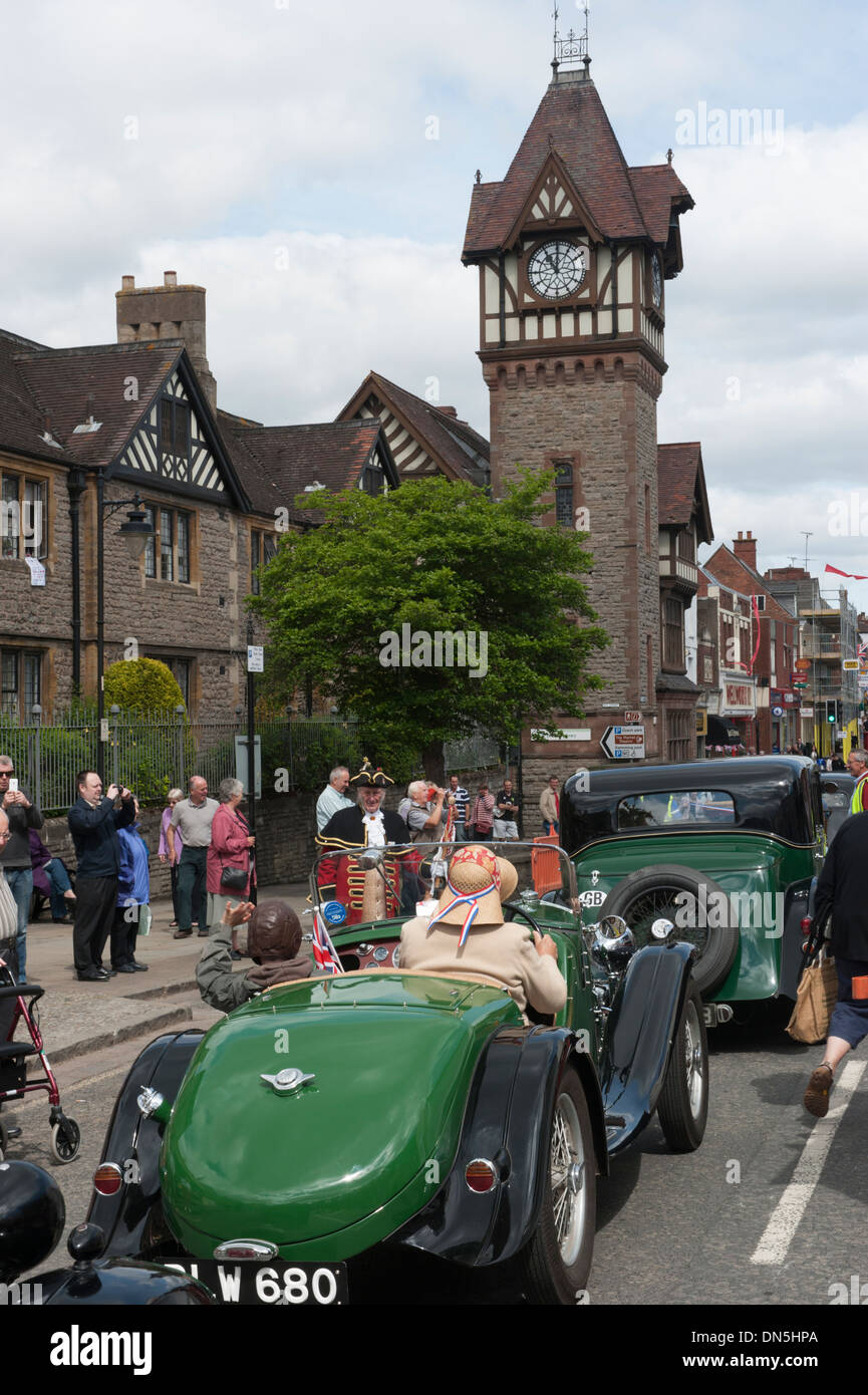 Classic car rally in Ledbury Stock Photo Alamy