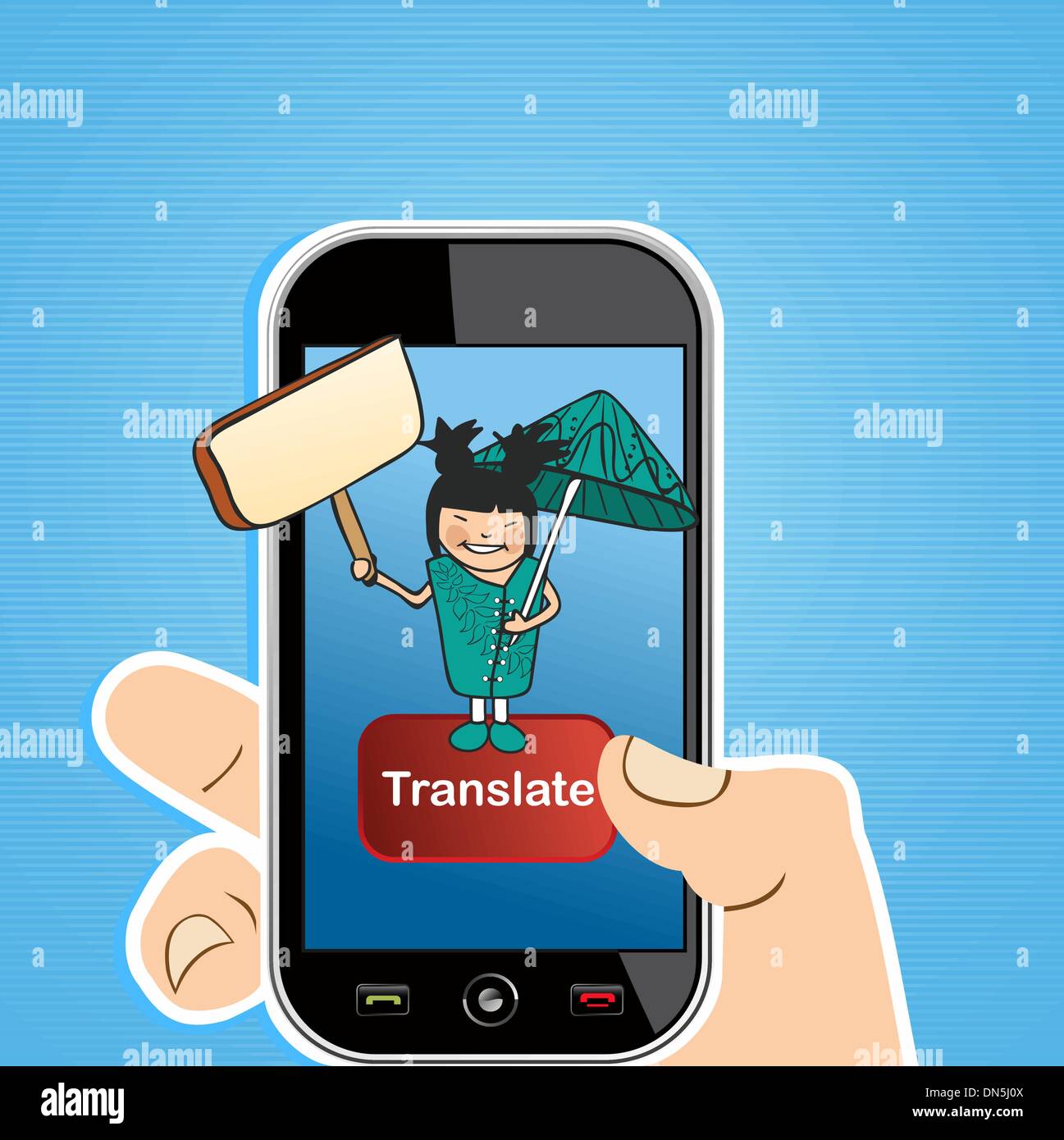 Smart phone translate concept Stock Vector