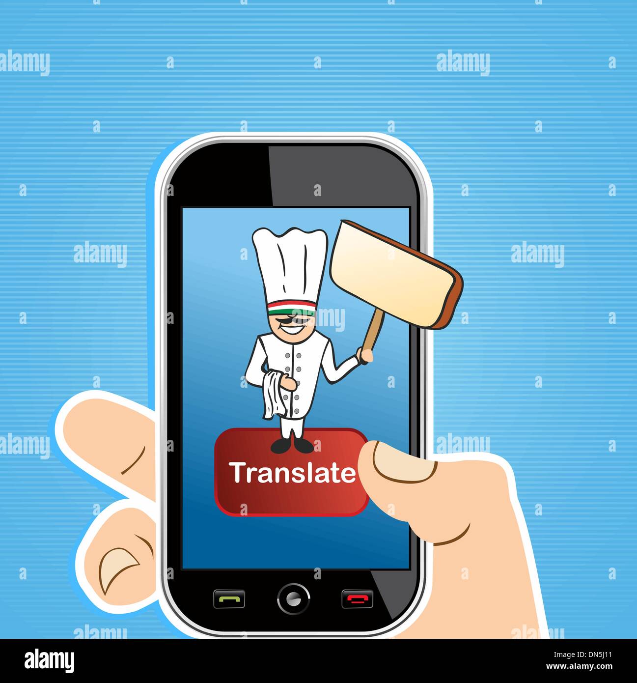 Online translation app concept Stock Vector