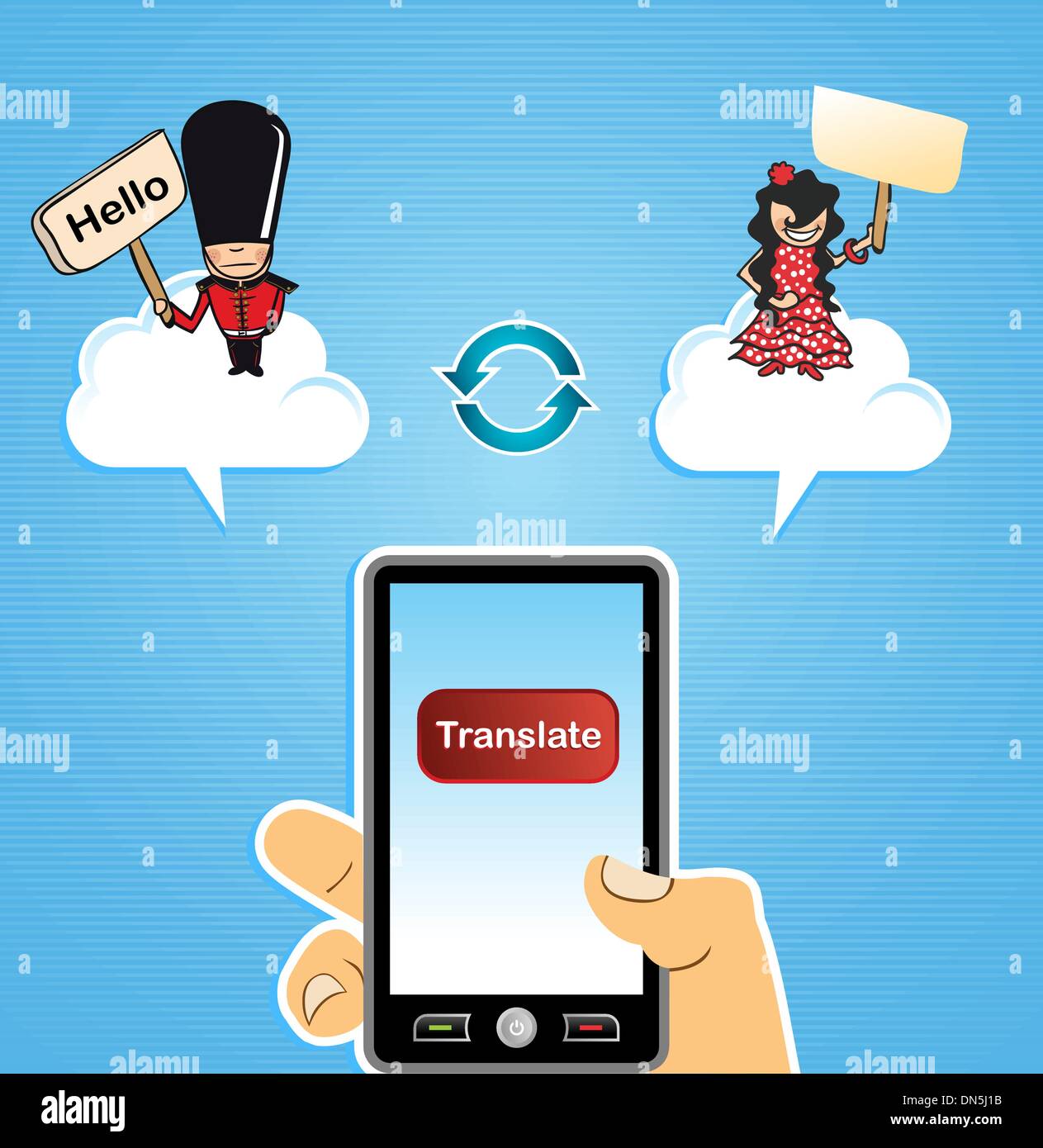 Cloud computing translate concept Stock Vector