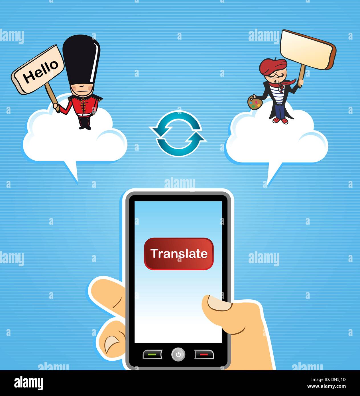 Cloud computing translate concept Stock Vector