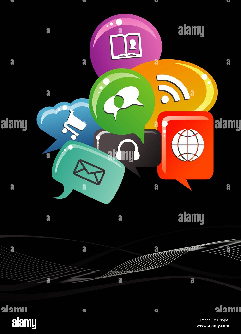 Social media bubble speech background Stock Vector Image & Art - Alamy