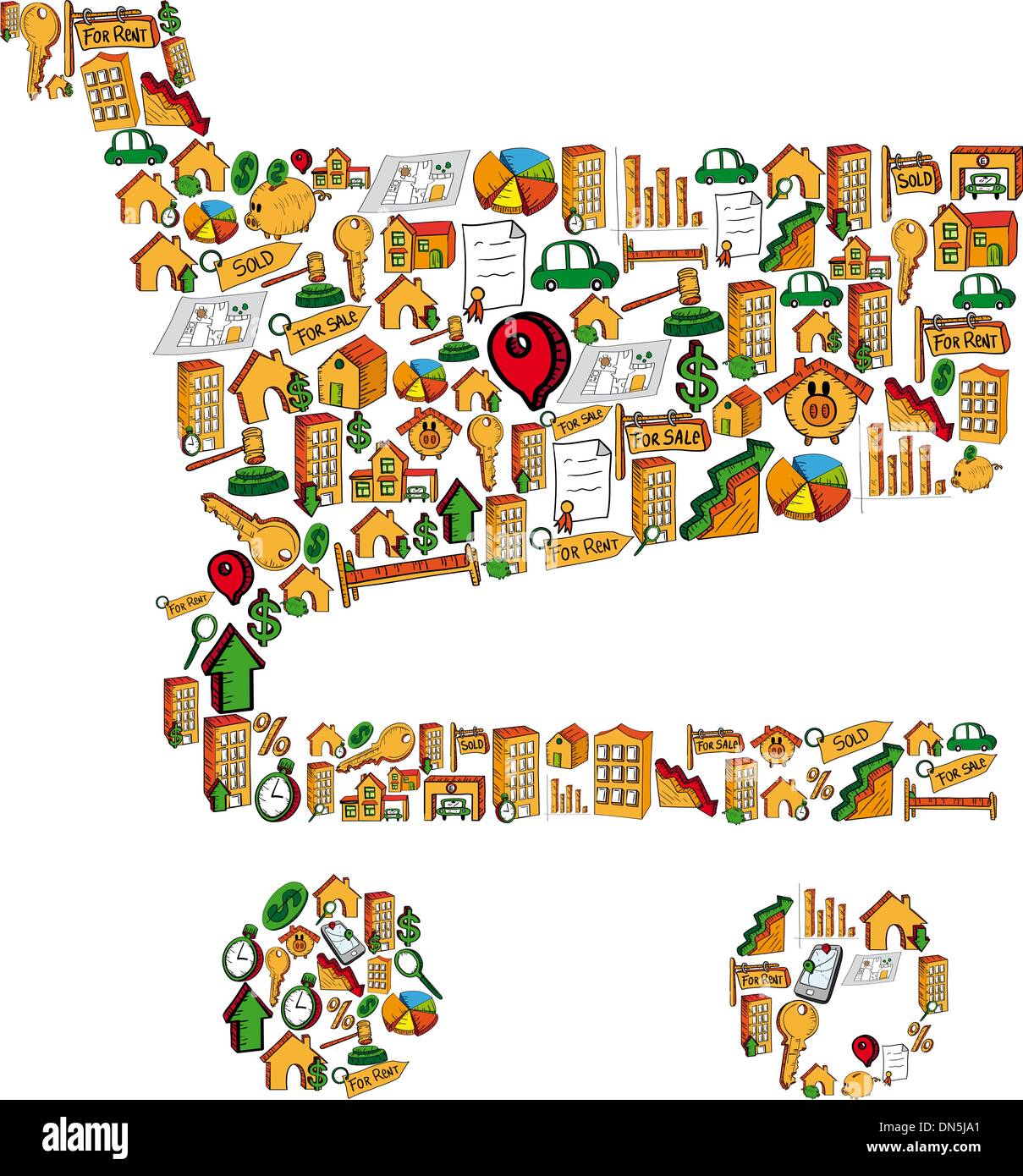 Real estate icon set cart Stock Vector Image & Art - Alamy