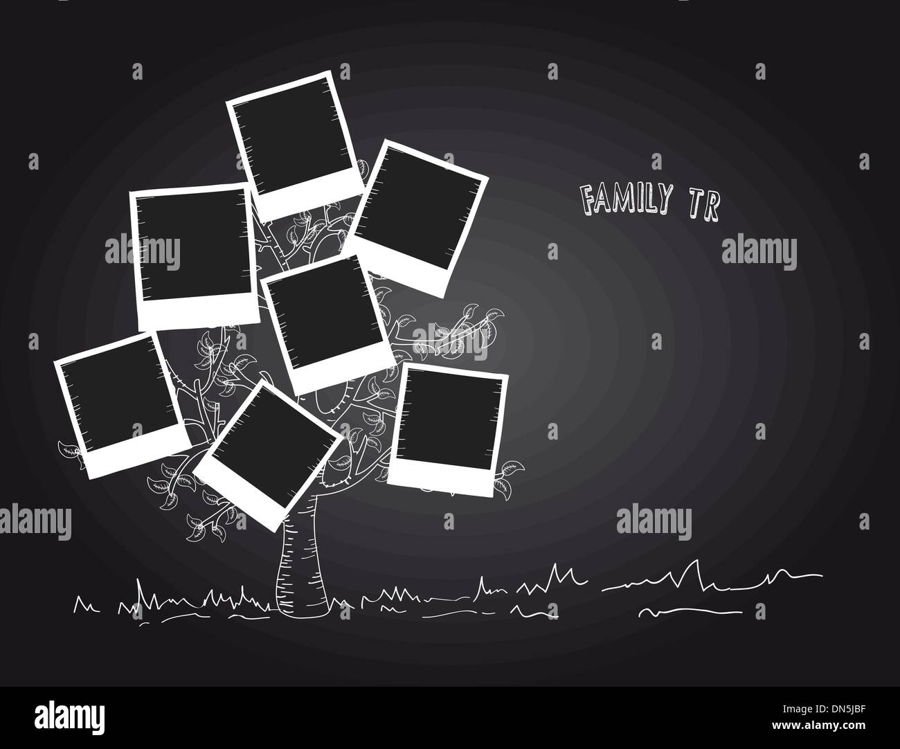 White photo frame family tree Stock Vector Images - Alamy