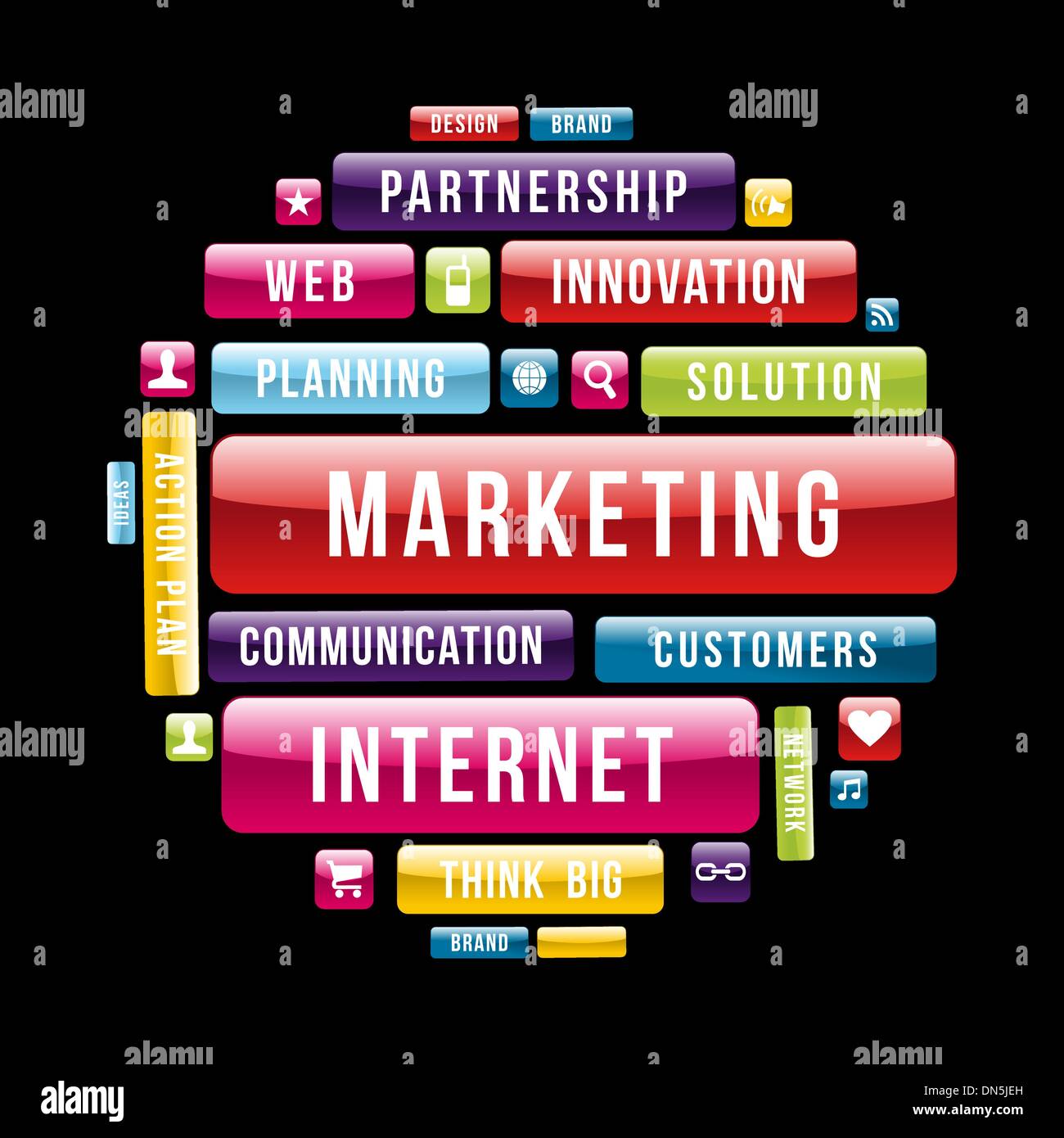 Internet Marketing concept circle Stock Vector