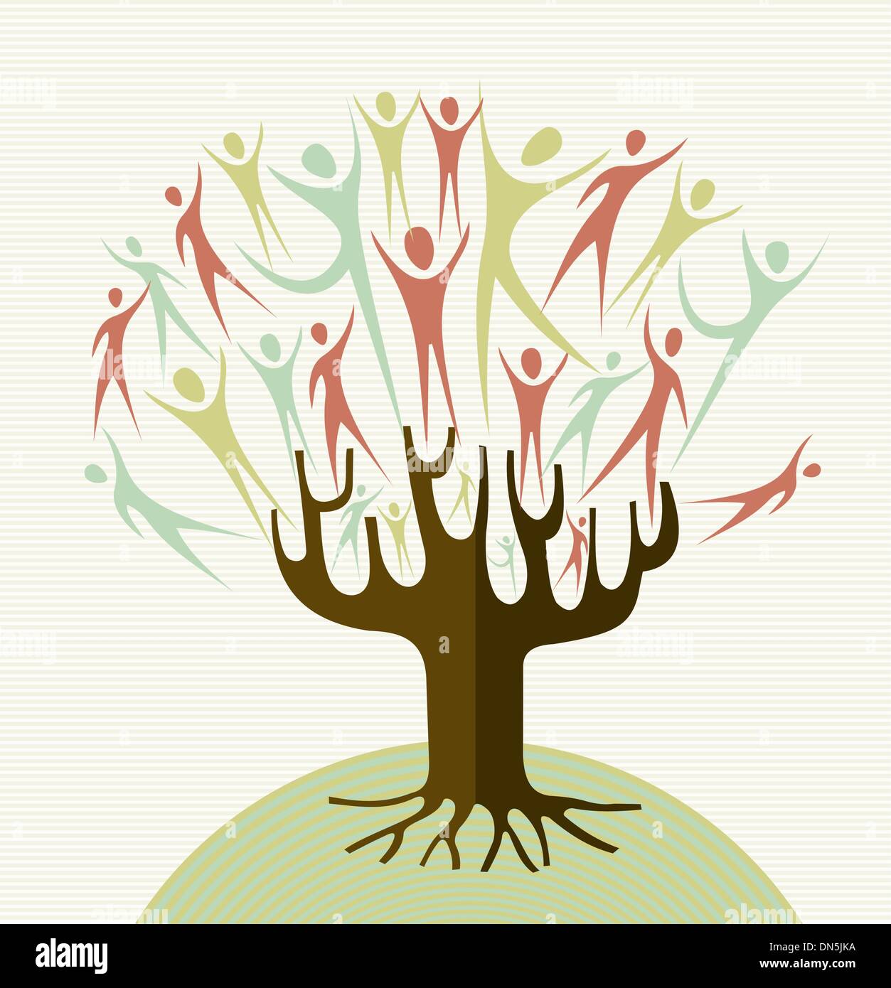Embrace diversity tree set Stock Vector