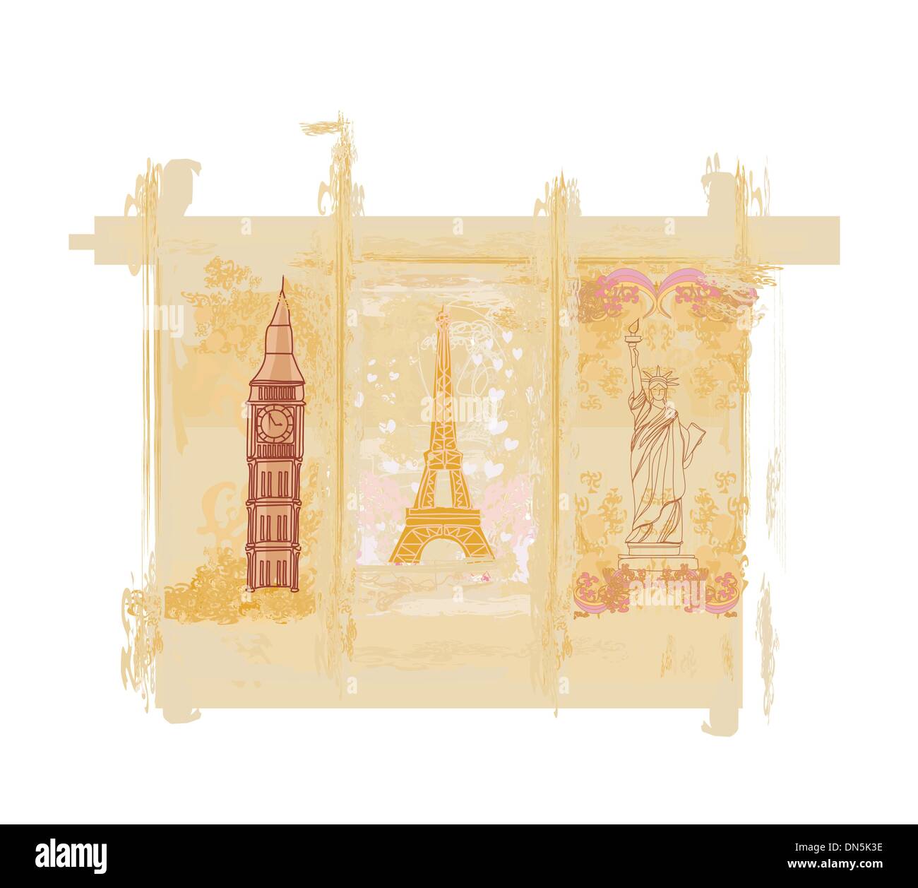 travel design element with different monuments Stock Vector Image & Art ...