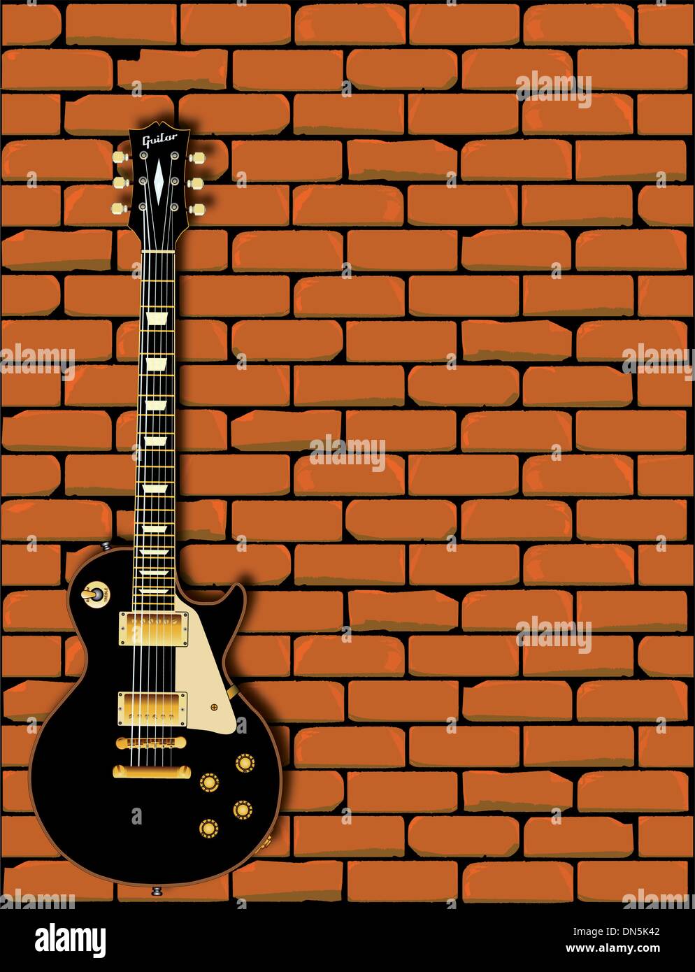 Rock Guitar Wall Stock Vector Image & Art Alamy