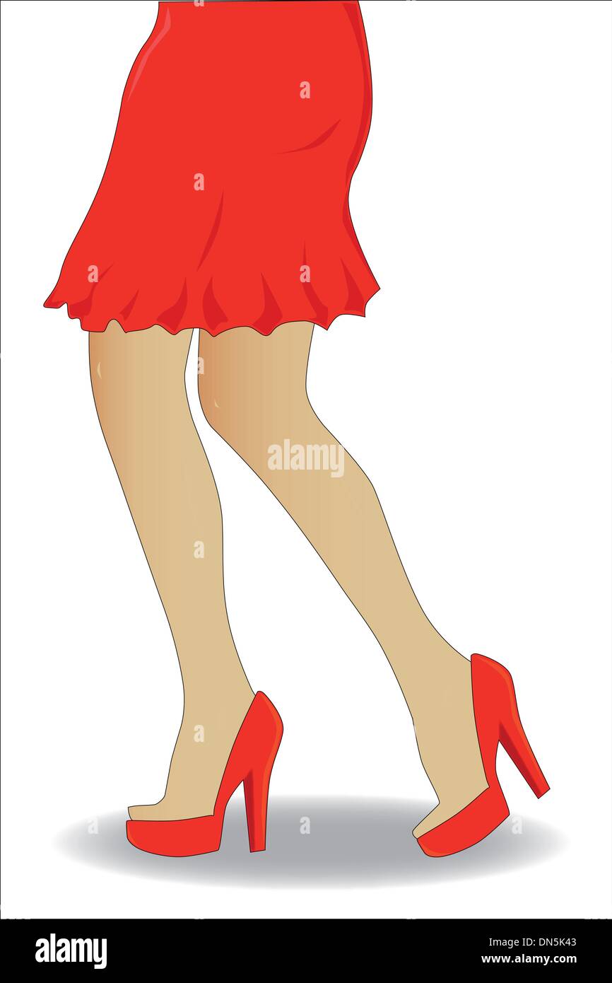 Female in red walking Stock Vector Images - Alamy
