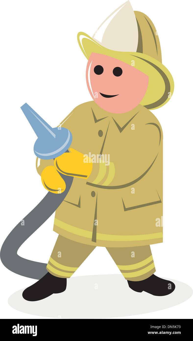 Fireman holding hose Stock Vector Images - Alamy