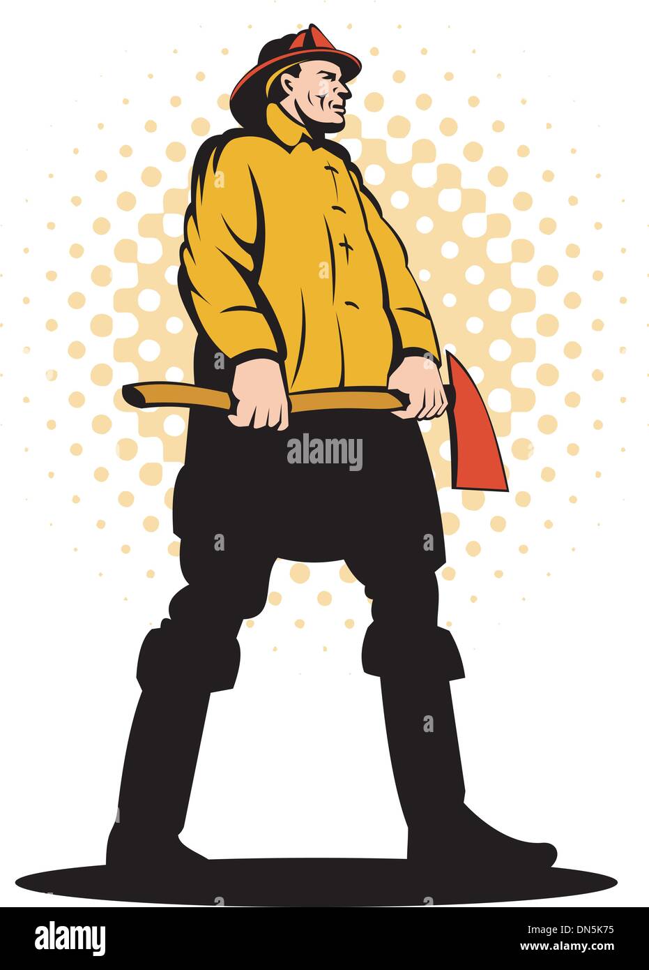 fireman fire fighter holding an ax Stock Vector Image & Art Alamy