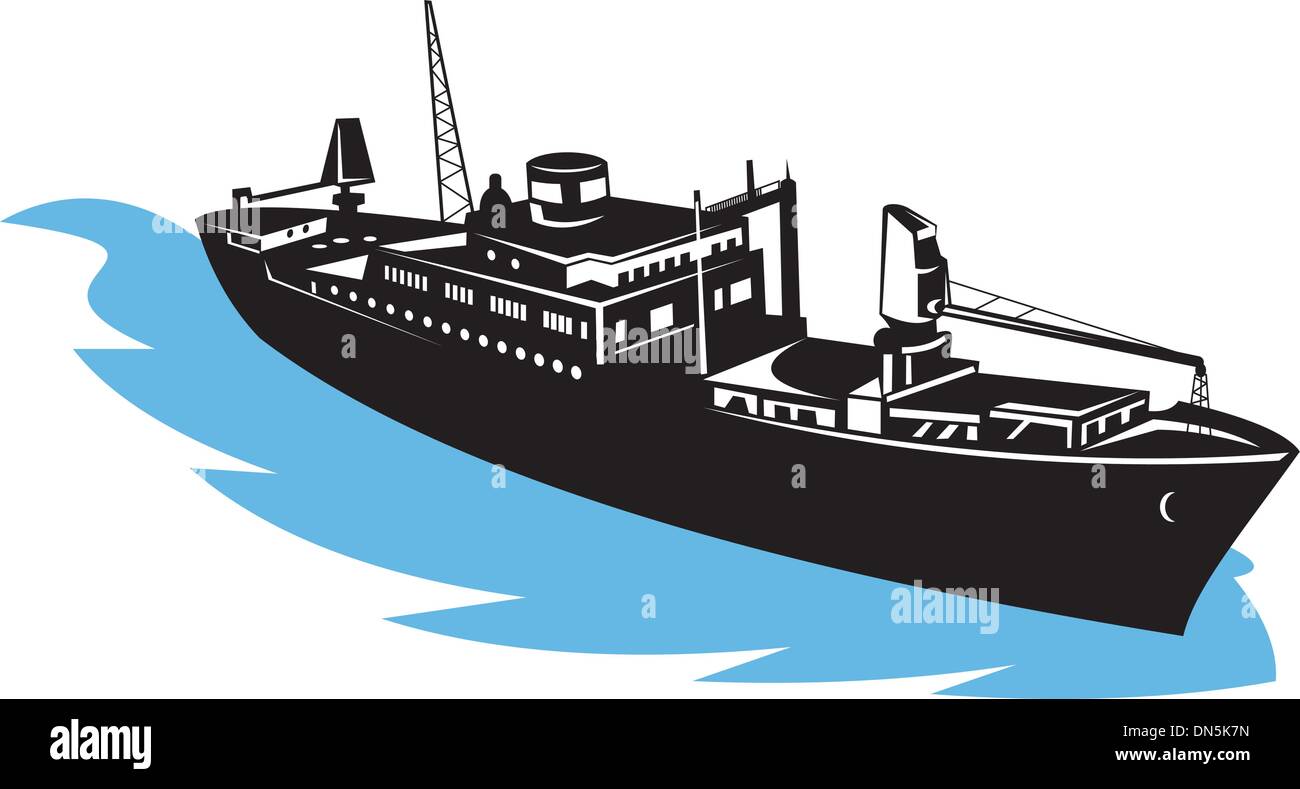 cargo ship at sea Stock Vector Image & Art - Alamy