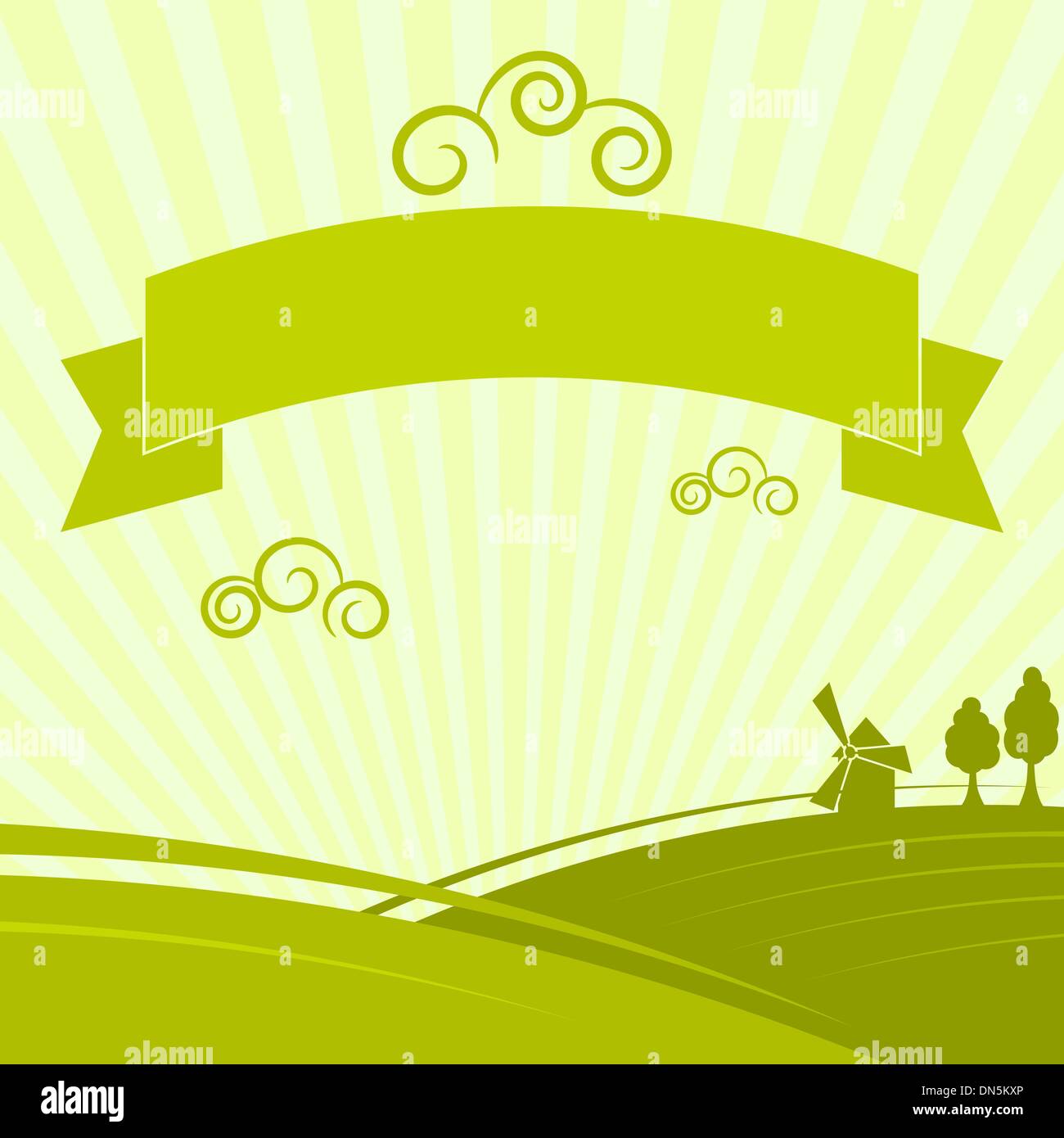 Green background with the rural landscape Stock Vector Image & Art - Alamy