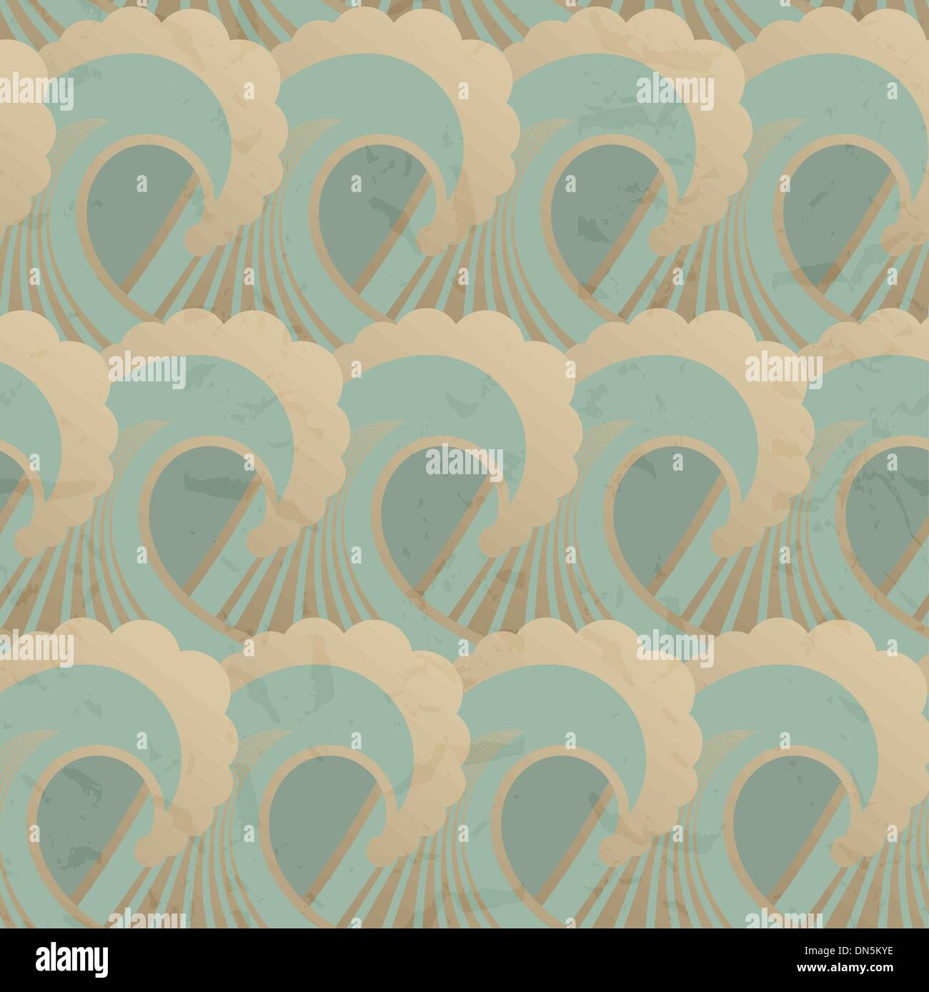 Seamless pattern with waves and grunge elements Stock Vector
