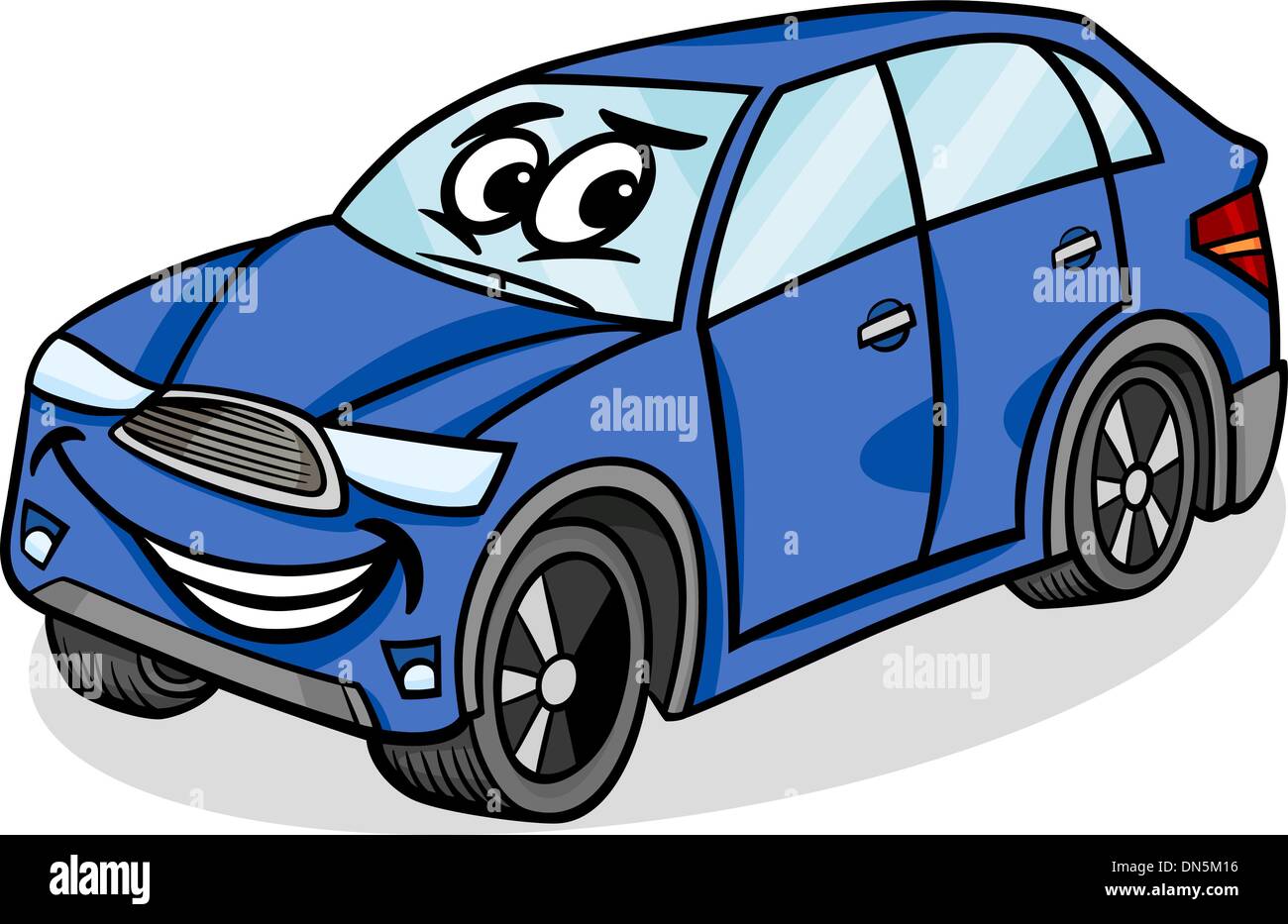 suv car character cartoon illustration Stock Vector