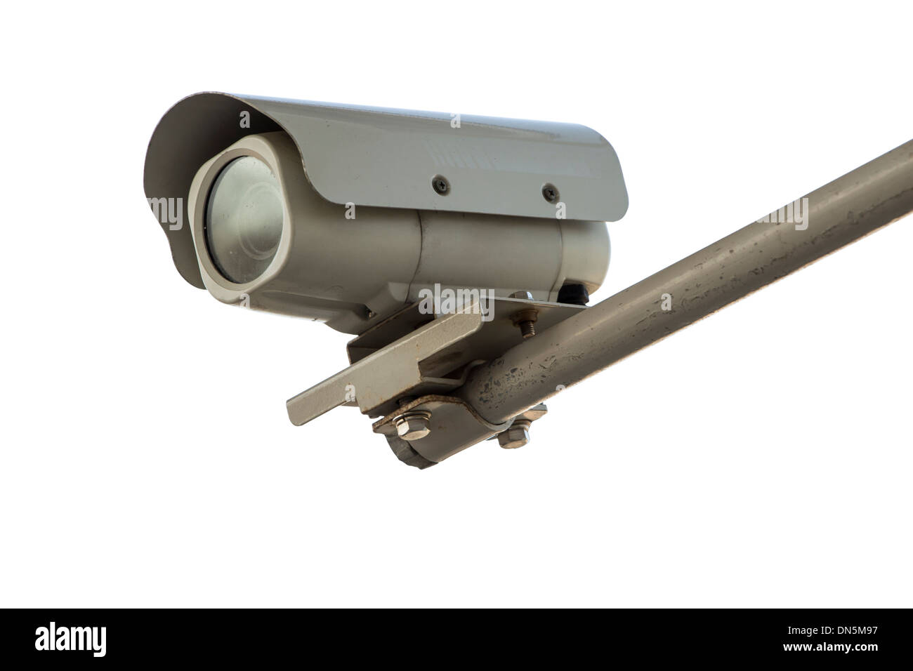Old security camera isolated on white background Stock Photo Alamy