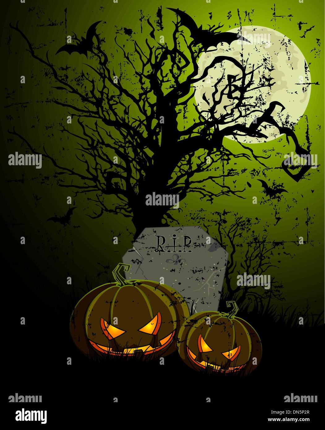 Tombstone And Pumpkins Stock Vector Image Art Alamy