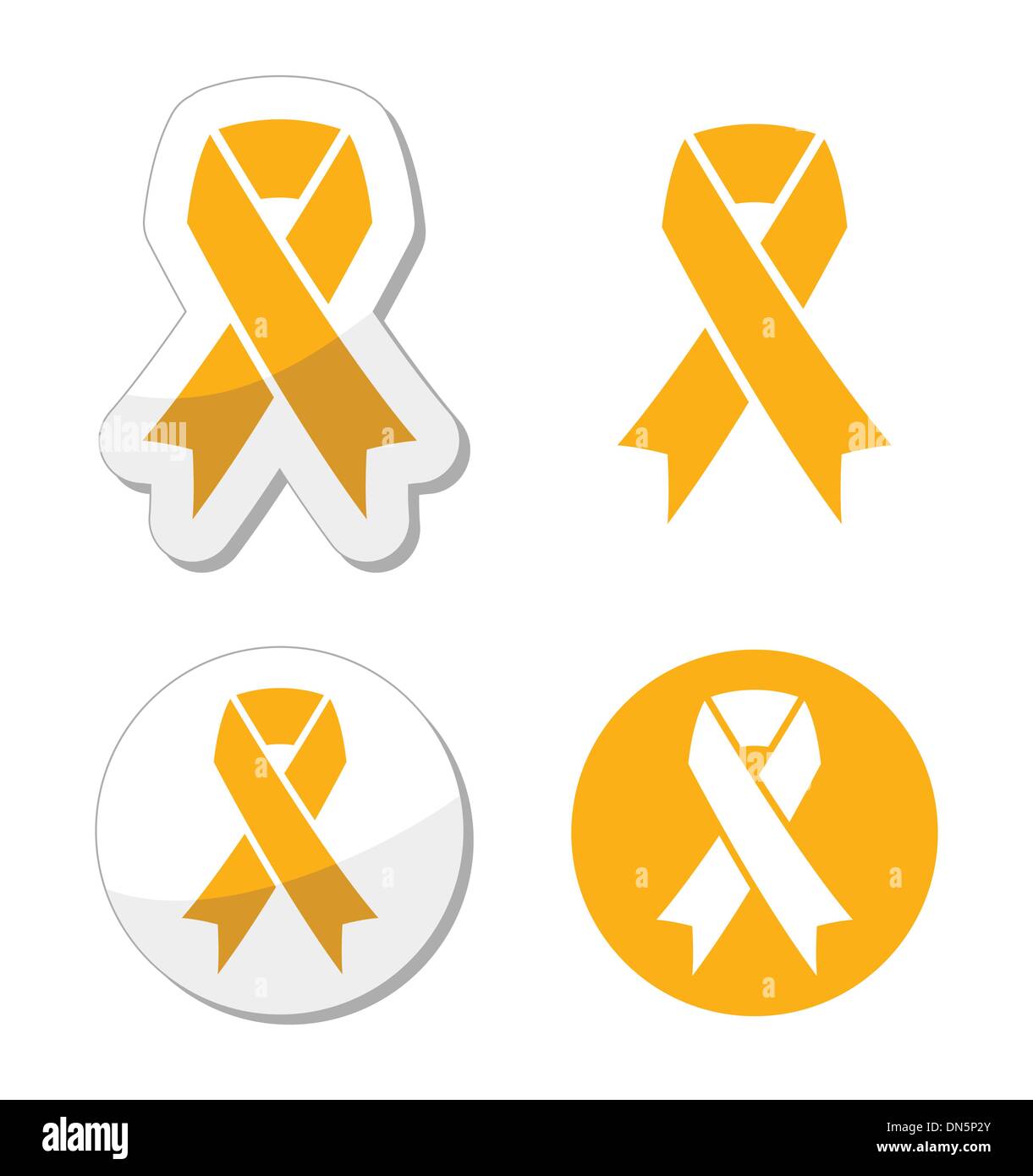 Gold ribbon - childhood cancer symbol Stock Vector